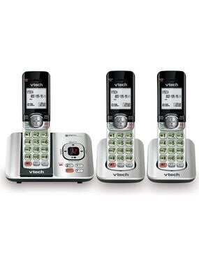 3-Handset Cordless Phone with Answering Machine, Caller ID, DECT 6.0, Wall